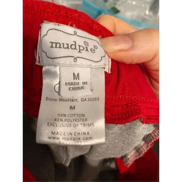 MudPie M holiday Christmas pajama lounge pants grey red ho ho womens - Picture 5 of 5